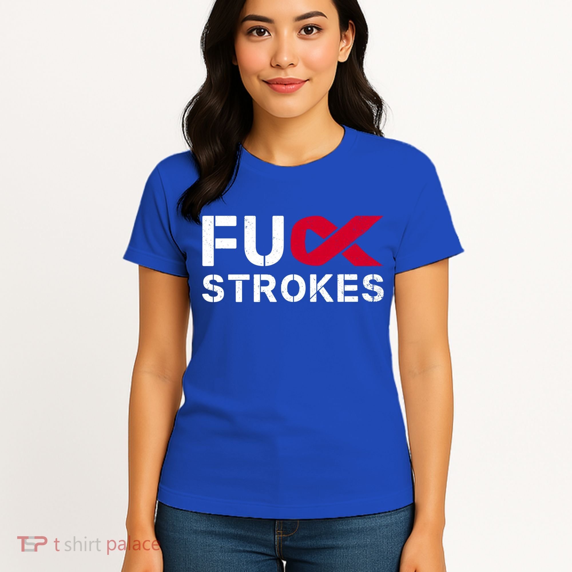 Fuck Strokes Fu Survivor Stroke Awareness Month Red Ribbon Great Gift Women's T-Shirt