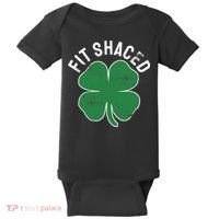 Fit Shaced Funny Irish Drinking ST PATRICKS DAY Shamrock Baby Bodysuit thumb 0