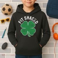 Fit Shaced Funny Irish Drinking ST PATRICKS DAY Shamrock Kids Hoodie thumb 2
