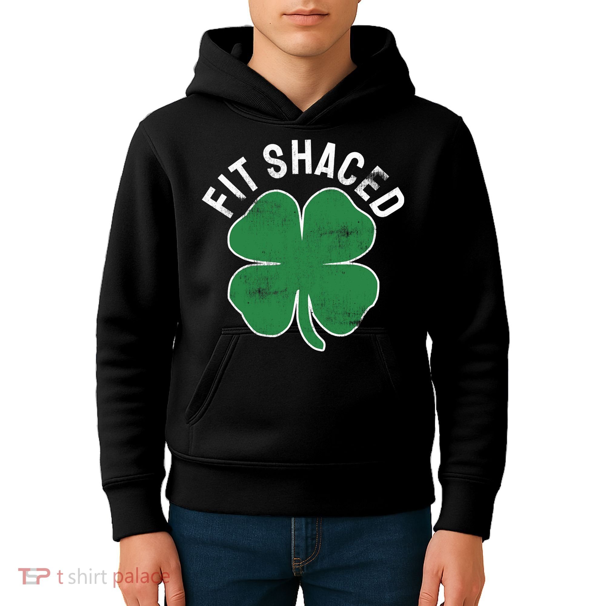 Fit Shaced Funny Irish Drinking ST PATRICKS DAY Shamrock Kids Hoodie