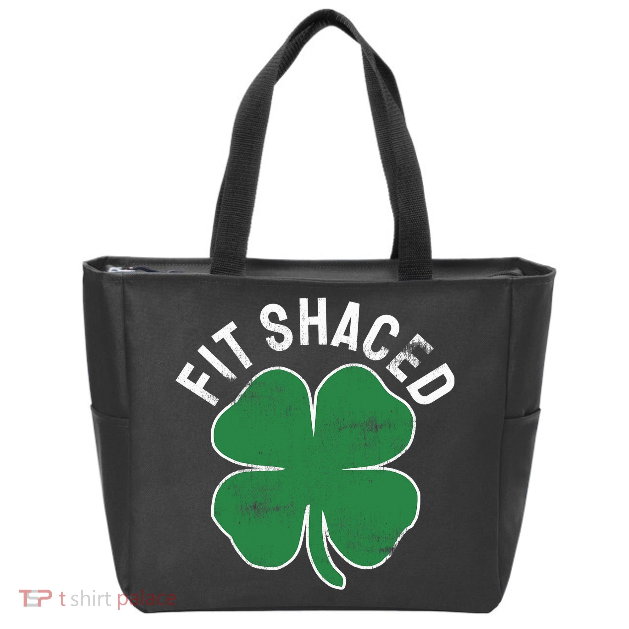 Fit Shaced Funny Irish Drinking ST PATRICKS DAY Shamrock Tote Bag