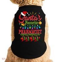 Funny SantaS Favorite Pharmacist Christmas Santa Hat Light Doggie Tank thumb 0