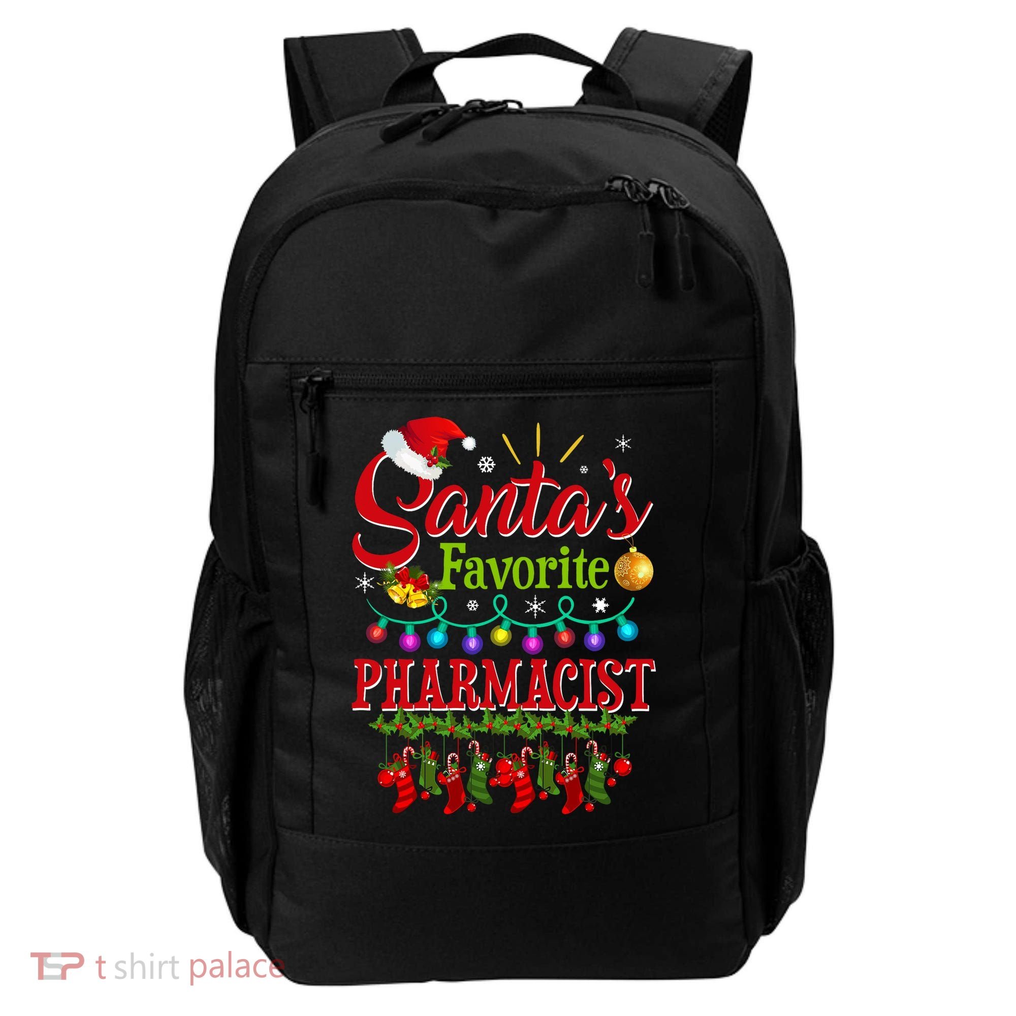 Funny SantaS Favorite Pharmacist Christmas Santa Hat Light Backpack