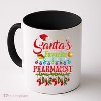 Funny SantaS Favorite Pharmacist Christmas Santa Hat Light Coffee Mug thumb 0