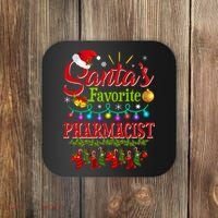 Funny SantaS Favorite Pharmacist Christmas Santa Hat Light Coaster thumb 0