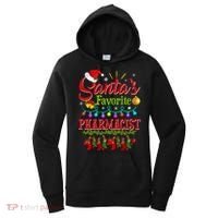 Funny SantaS Favorite Pharmacist Christmas Santa Hat Light Women's Hoodie thumb 0