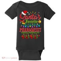Funny SantaS Favorite Pharmacist Christmas Santa Hat Light Baby Bodysuit thumb 0
