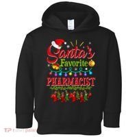 Funny SantaS Favorite Pharmacist Christmas Santa Hat Light Toddler Hoodie thumb 0