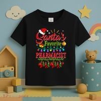 Funny SantaS Favorite Pharmacist Christmas Santa Hat Light Toddler T-Shirt thumb 3