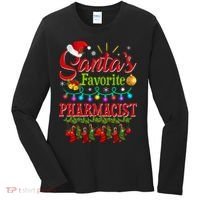 Funny SantaS Favorite Pharmacist Christmas Santa Hat Light Women's Long Sleeve Shirt thumb 0