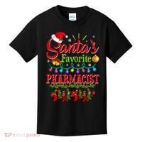 Funny SantaS Favorite Pharmacist Christmas Santa Hat Light Kids T-Shirt thumb 0