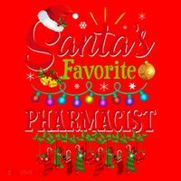 Funny SantaS Favorite Pharmacist Christmas Santa Hat Light Santa Hat thumb 1