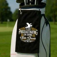 Funny Sarcastic Funny Not Procrastinating Side Quests Golf Towel thumb 2