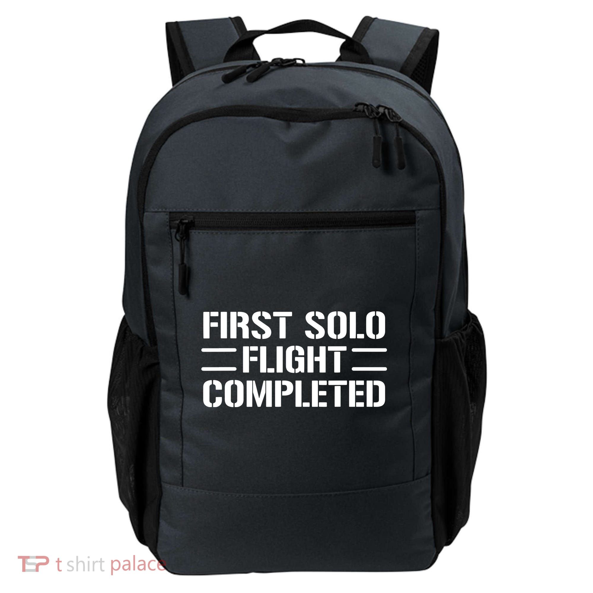 First Solo Flight Completed Pilot Student Tee Gift Backpack
