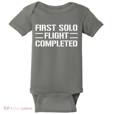 First Solo Flight Completed Pilot Student Tee Gift Baby Bodysuit