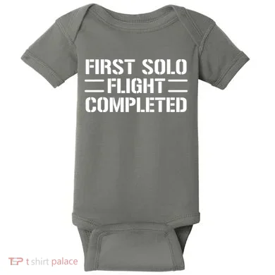 First Solo Flight Completed Pilot Student Tee Gift Baby Bodysuit