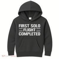 First Solo Flight Completed Pilot Student Tee Gift Kids Hoodie thumb 0