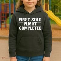 First Solo Flight Completed Pilot Student Tee Gift Kids Hoodie thumb 3