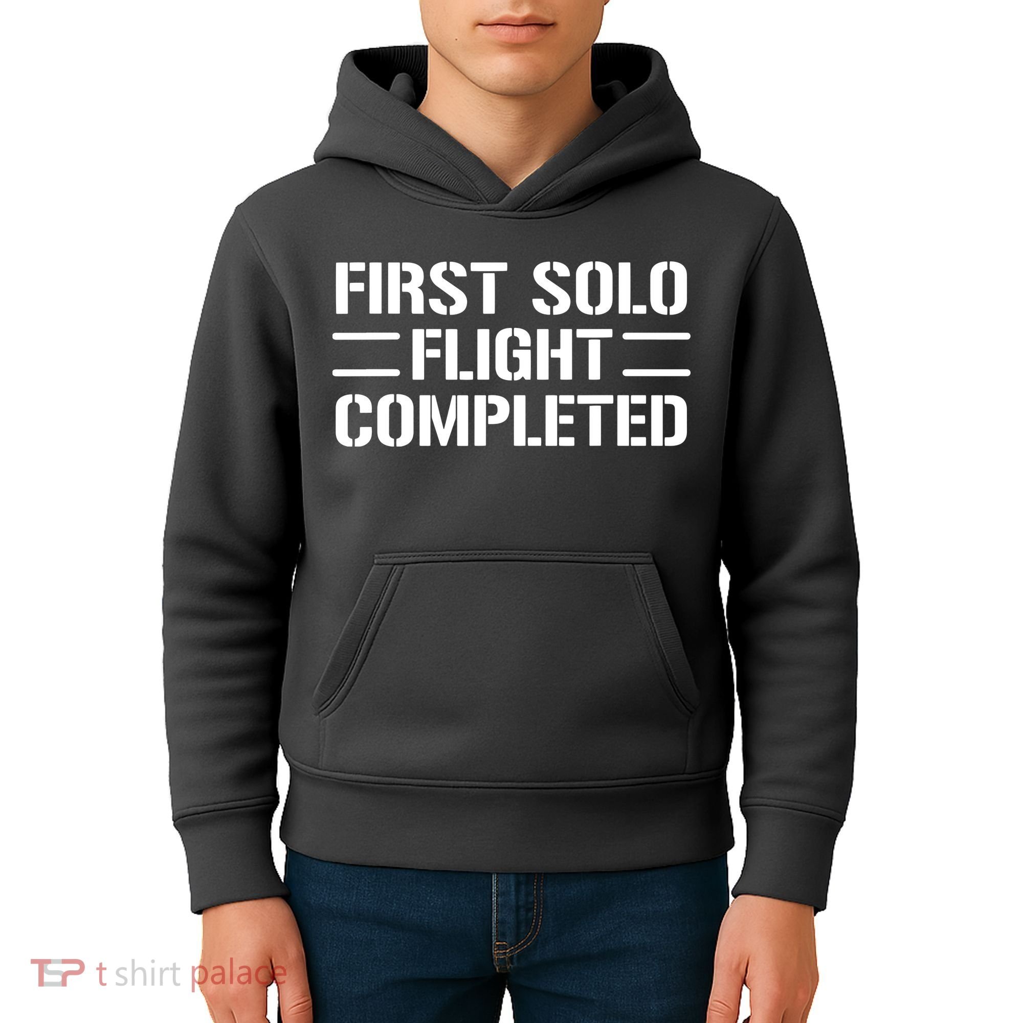 First Solo Flight Completed Pilot Student Tee Gift Kids Hoodie