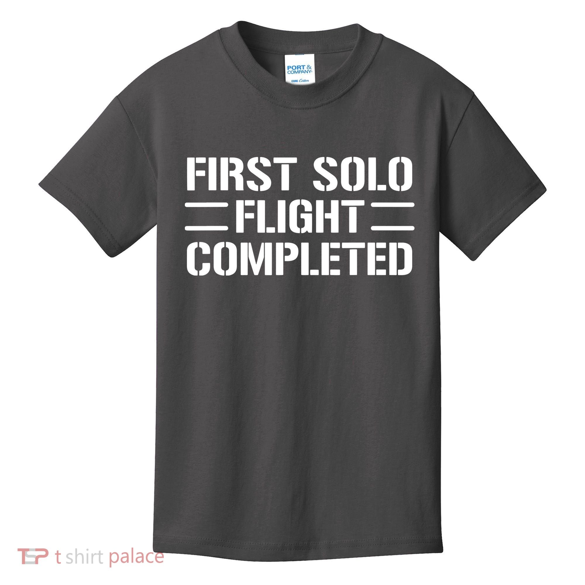 First Solo Flight Completed Pilot Student Tee Gift Kids T-Shirt