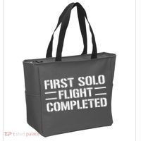 First Solo Flight Completed Pilot Student Tee Gift Tote Bag thumb 2