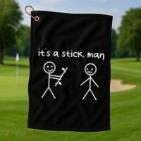 Funny Stick Figures Stick ItS A Stick Sarcastic Gift Golf Towel thumb 1