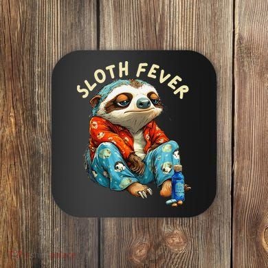 Funny Sloth Fever Humor Coaster