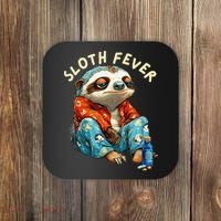 Funny Sloth Fever Humor Coaster thumb 0