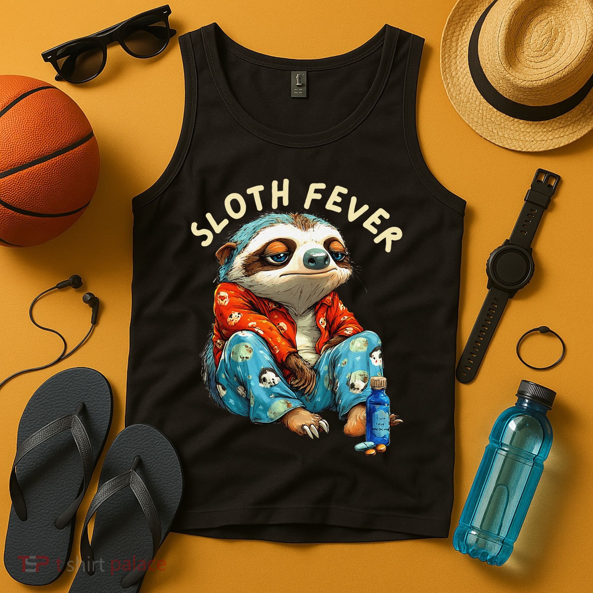 Funny Sloth Fever Humor Tank Top