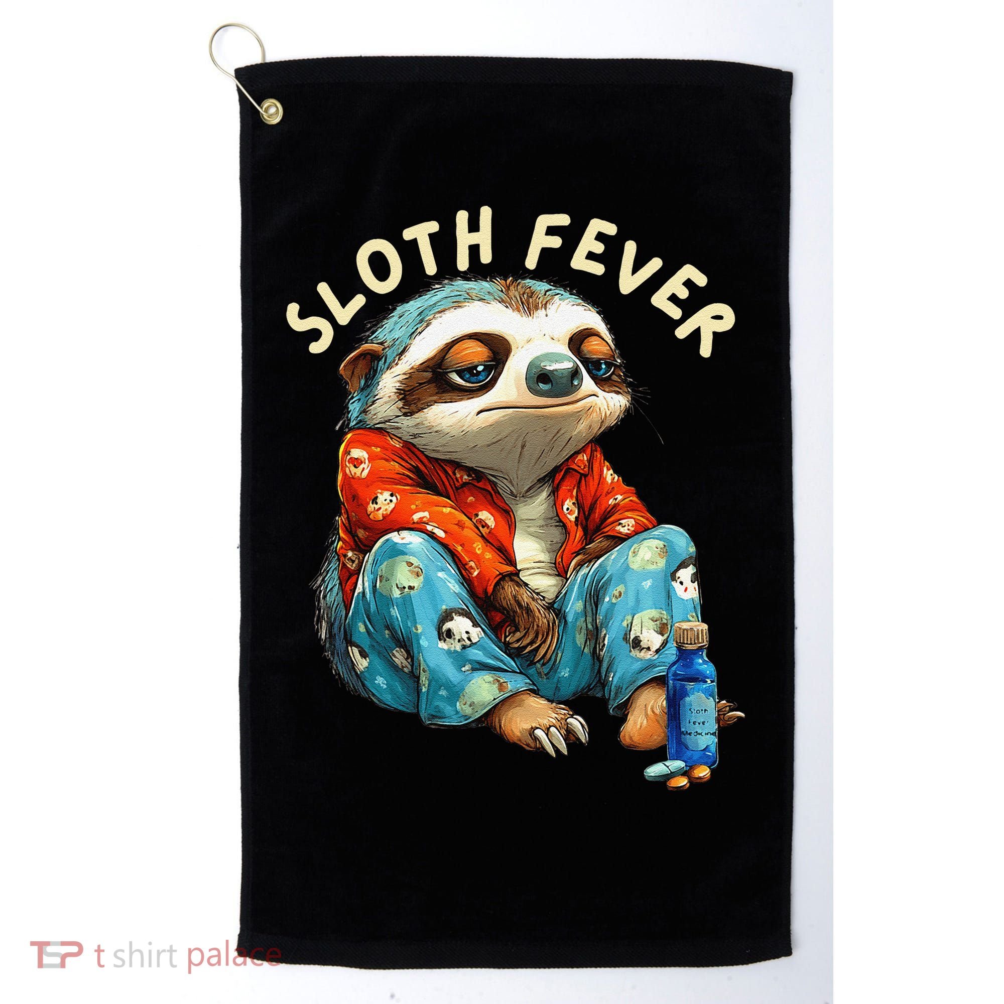 Funny Sloth Fever Humor Golf Towel