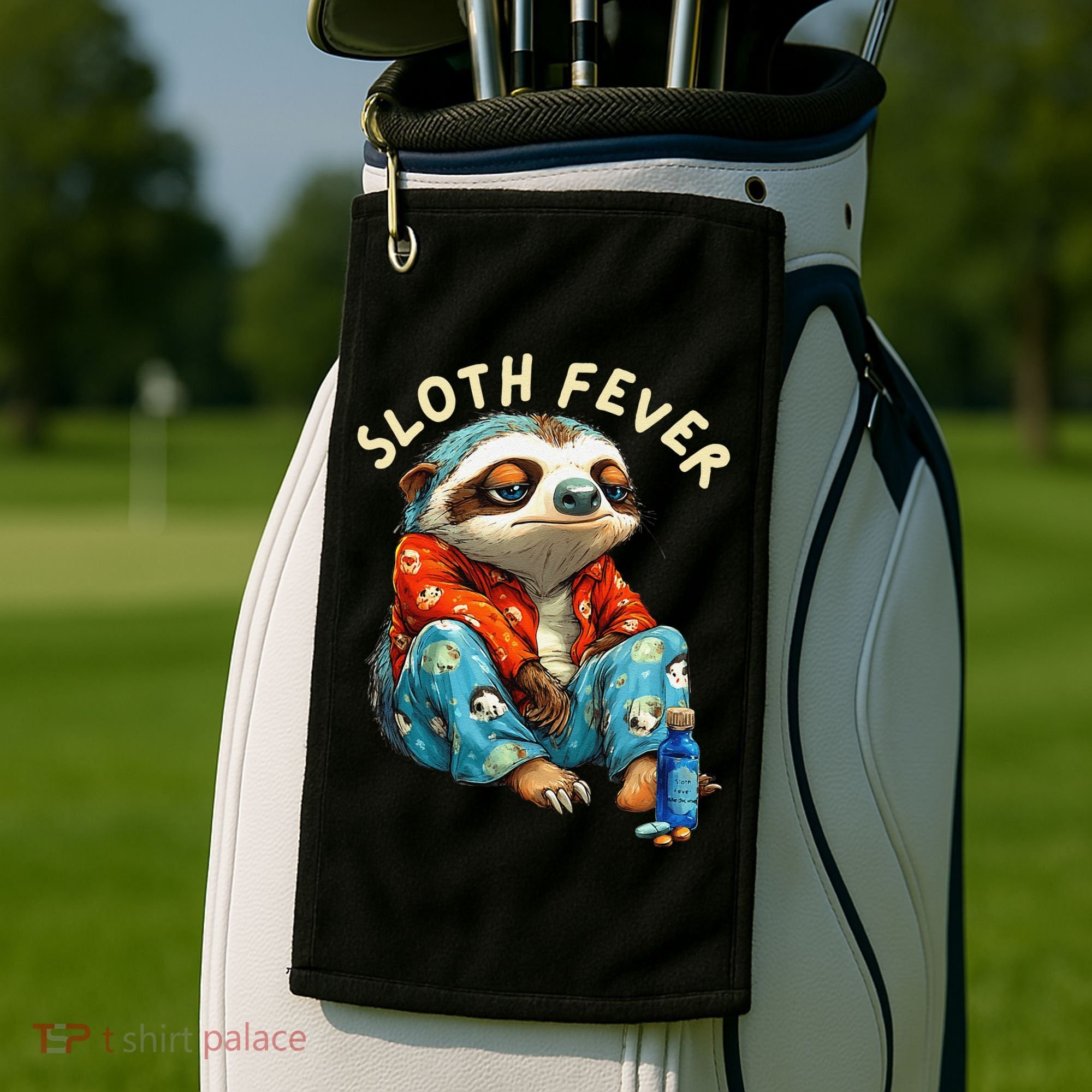 Funny Sloth Fever Humor Golf Towel