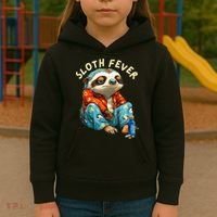Funny Sloth Fever Humor Kids Hoodie thumb 3