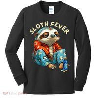 Funny Sloth Fever Humor Kids Long Sleeve Shirt thumb 0