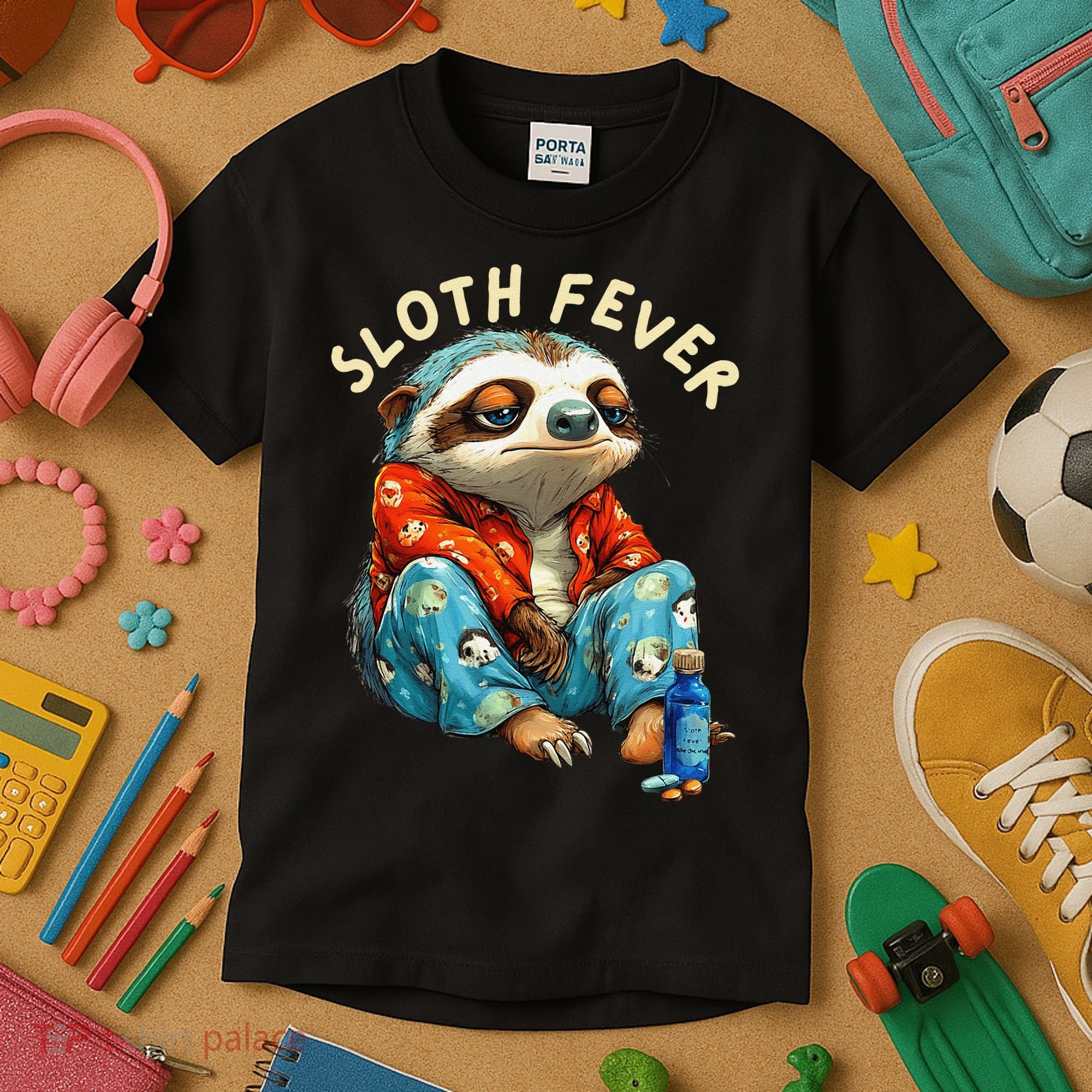 Funny Sloth Fever Humor Kids T-Shirt