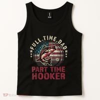 Fishing Shirt Full Time Dad Part Time Hooker Funny Bass Dad Tank Top thumb 2