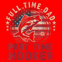 Fishing Shirt Full Time Dad Part Time Hooker Funny Bass Dad Santa Hat thumb 1