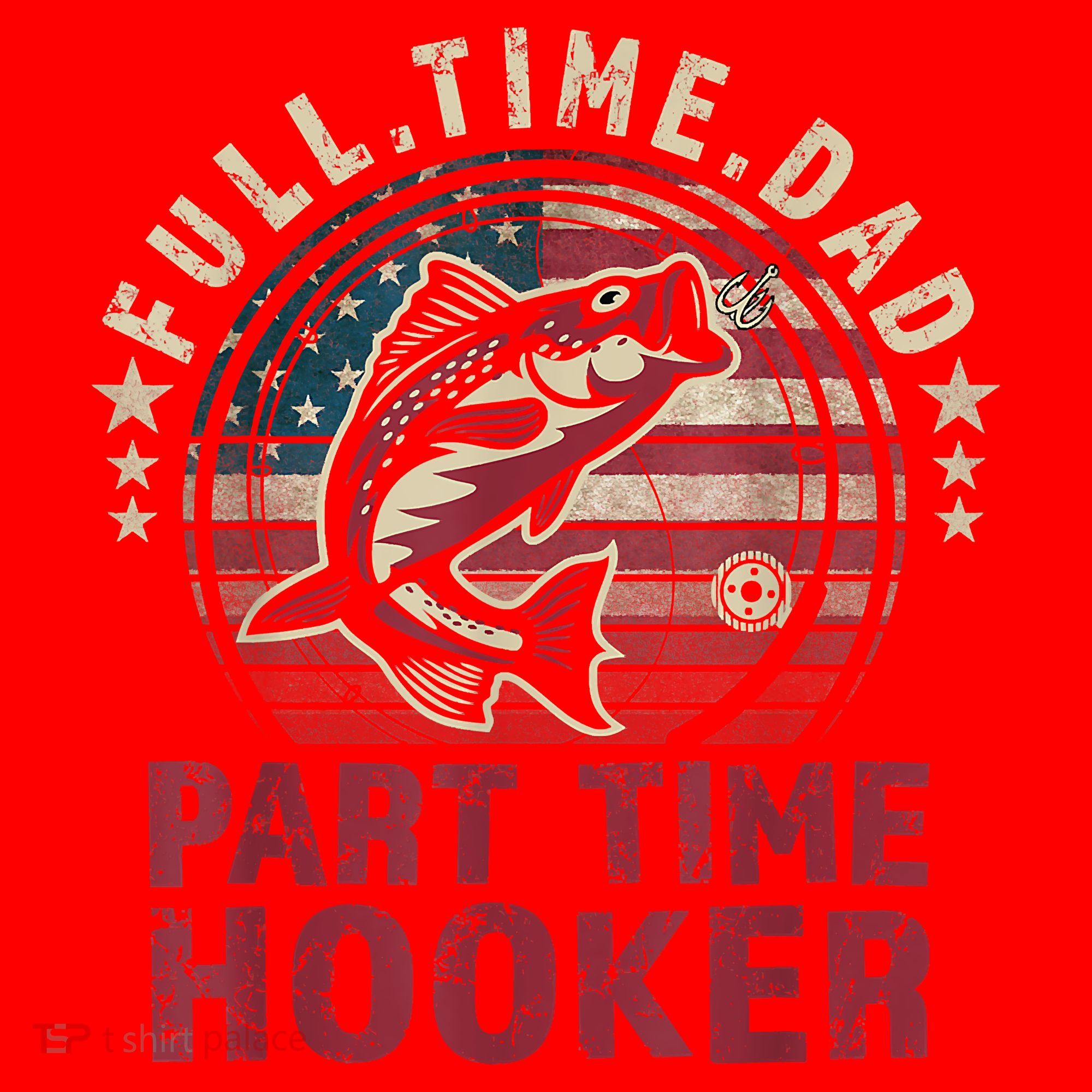 Fishing Shirt Full Time Dad Part Time Hooker Funny Bass Dad Santa Hat