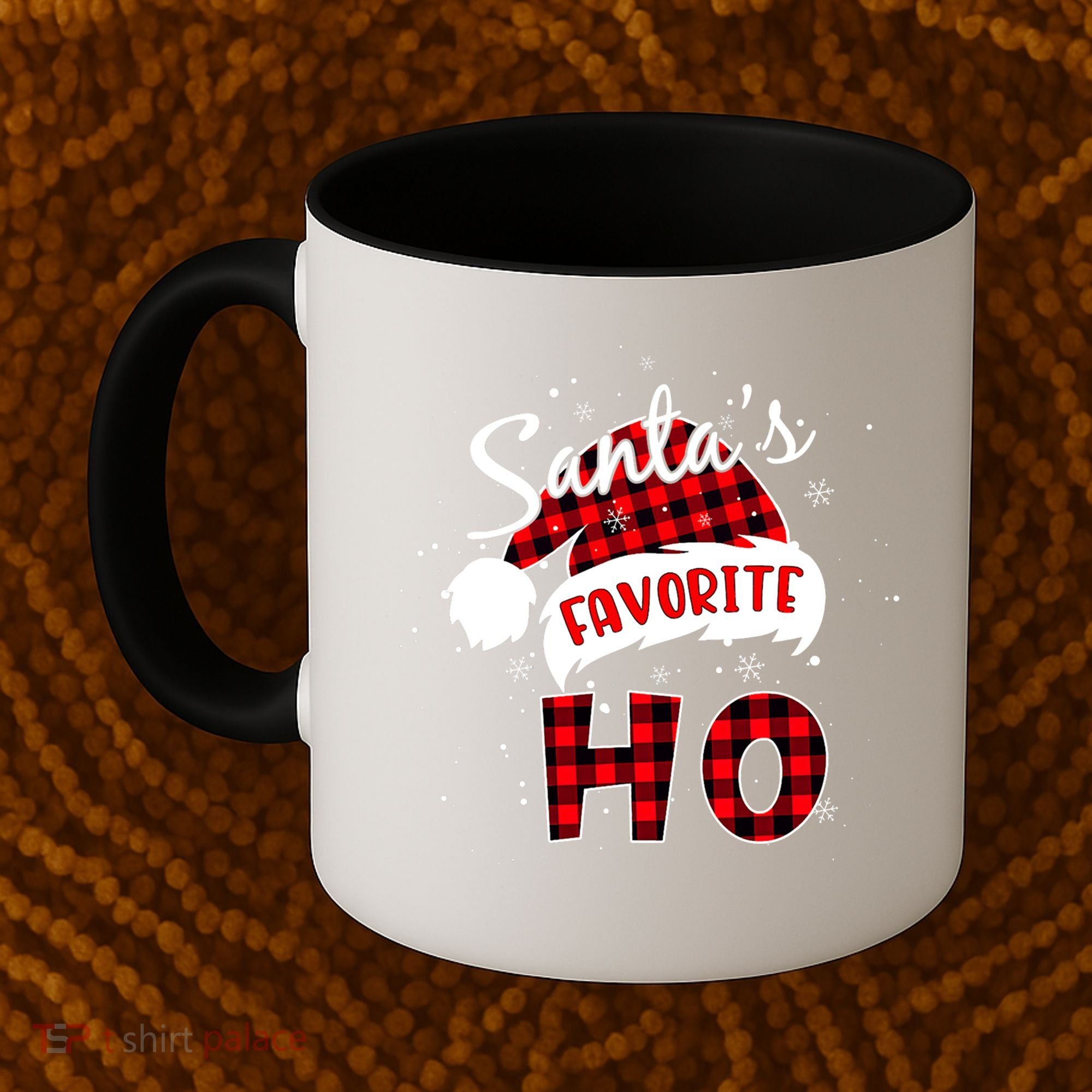 Funny Santa's Favorite Ho Christmas Plaid Buffalo Pajama Cool Gift Coffee Mug