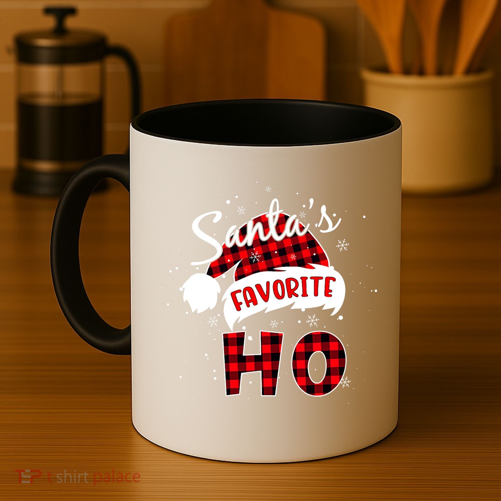 Funny Santa's Favorite Ho Christmas Plaid Buffalo Pajama Cool Gift Coffee Mug