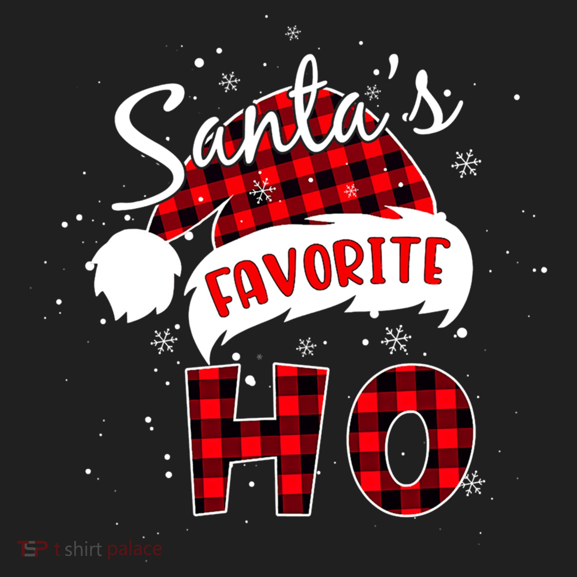 Funny Santa's Favorite Ho Christmas Plaid Buffalo Pajama Cool Gift Hat