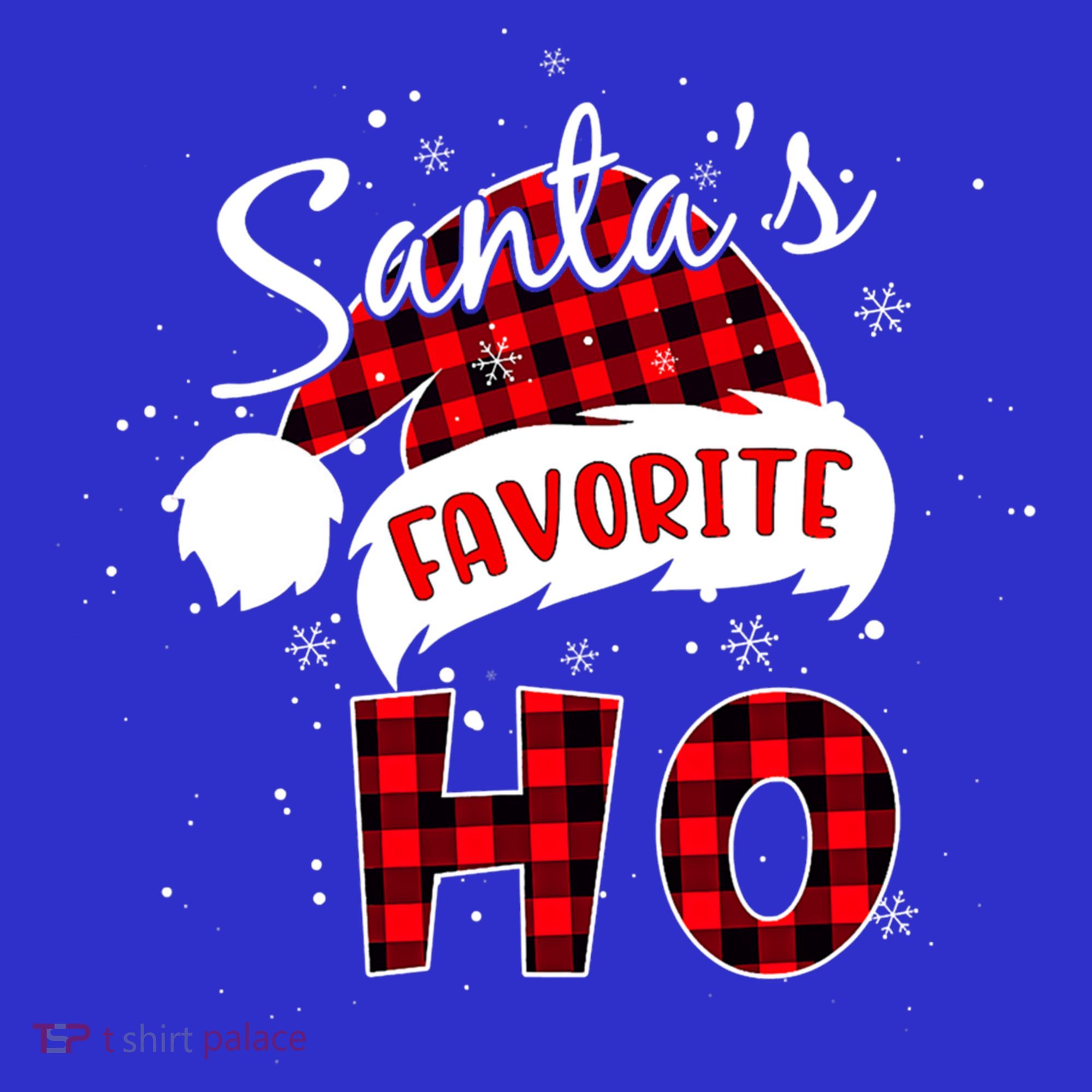 Funny Santa's Favorite Ho Christmas Plaid Buffalo Pajama Cool Gift Sweatshirt