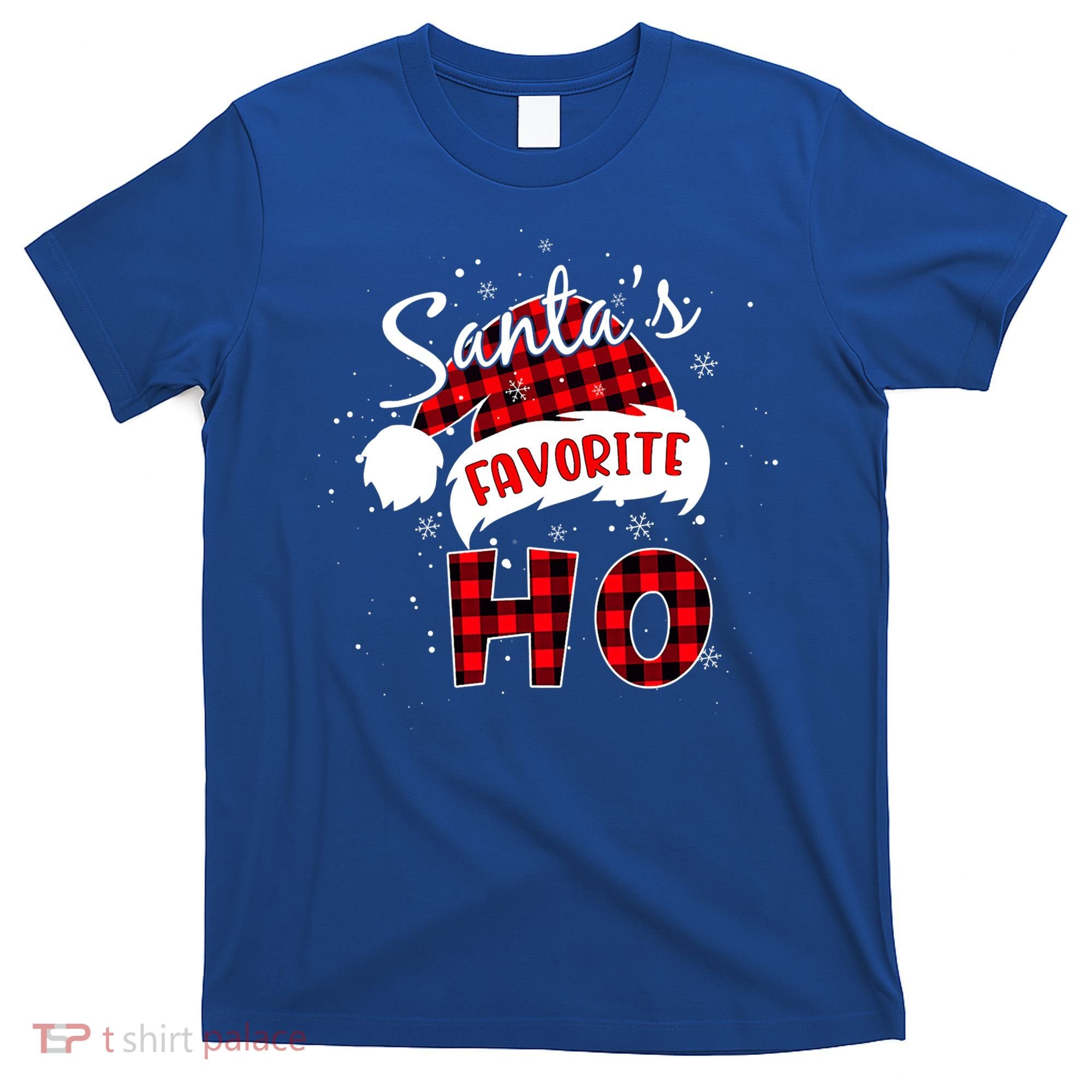 Funny Santa's Favorite Ho Christmas Plaid Buffalo Pajama Cool Gift T-Shirt