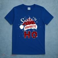 Funny Santa's Favorite Ho Christmas Plaid Buffalo Pajama Cool Gift T-Shirt thumb 5