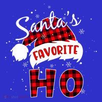 Funny Santa's Favorite Ho Christmas Plaid Buffalo Pajama Cool Gift Polo thumb 2