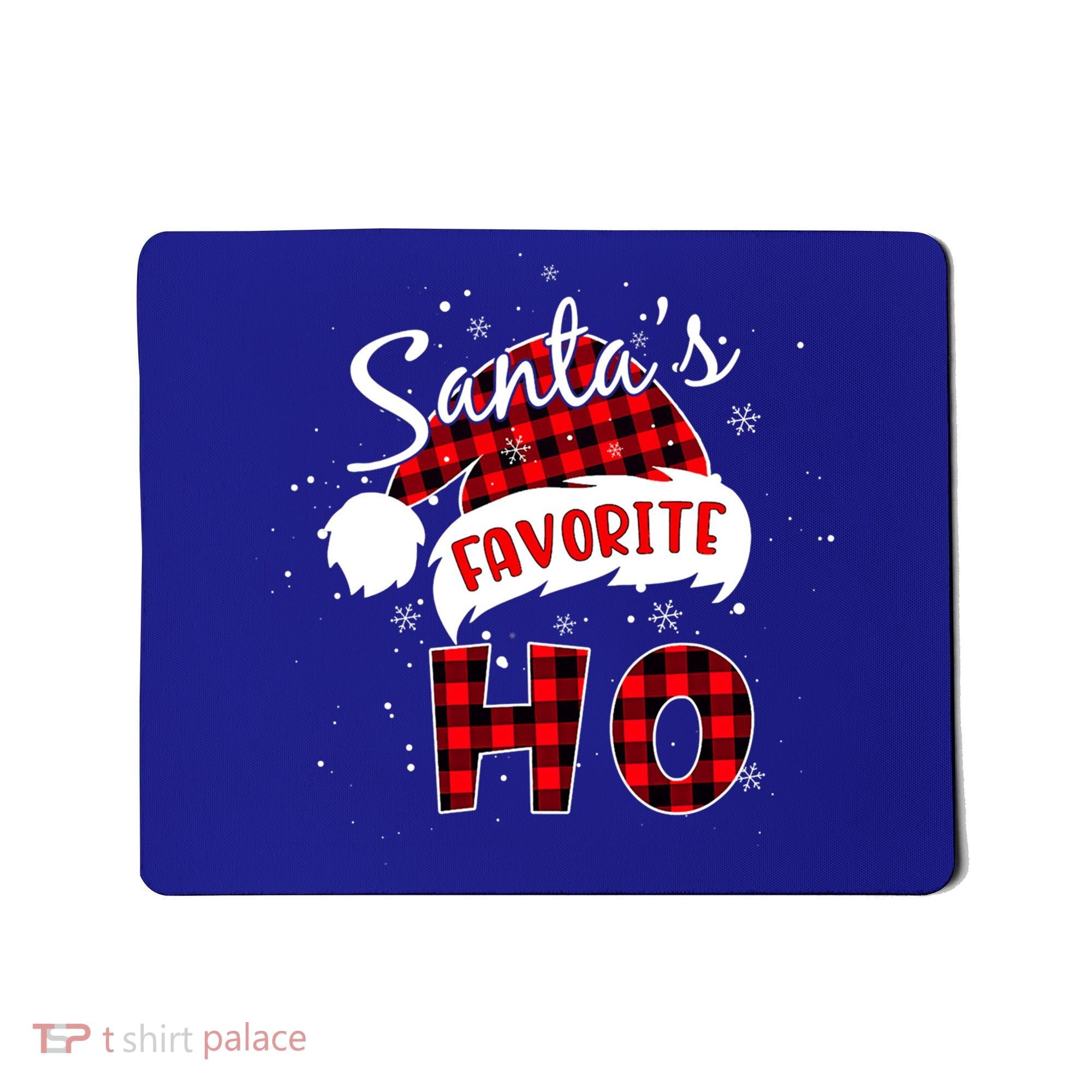 Funny Santa's Favorite Ho Christmas Plaid Buffalo Pajama Cool Gift Mousepad