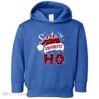 Funny Santa's Favorite Ho Christmas Plaid Buffalo Pajama Cool Gift Toddler Hoodie thumb 0
