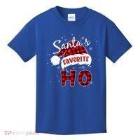 Funny Santa's Favorite Ho Christmas Plaid Buffalo Pajama Cool Gift Kids T-Shirt thumb 0