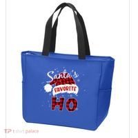 Funny Santa's Favorite Ho Christmas Plaid Buffalo Pajama Cool Gift Tote Bag thumb 3