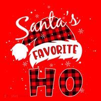 Funny Santa's Favorite Ho Christmas Plaid Buffalo Pajama Cool Gift Santa Hat thumb 1