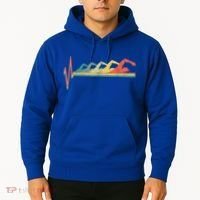 Funny Swimming Gift Swimmer Heartbeat Retro Gift Hoodie thumb 2